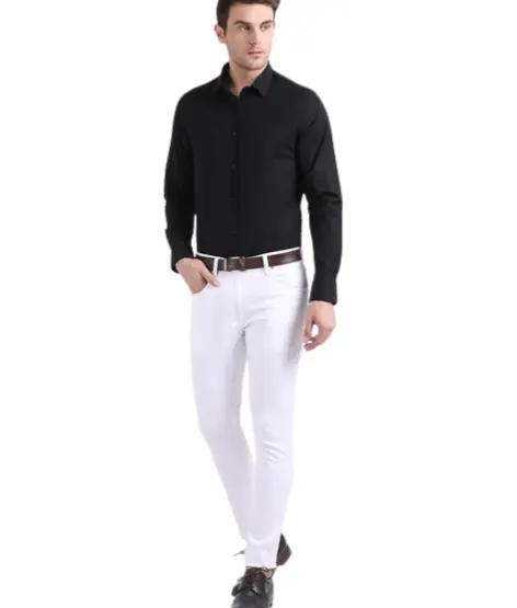 Black Shirt And White Pant Combination