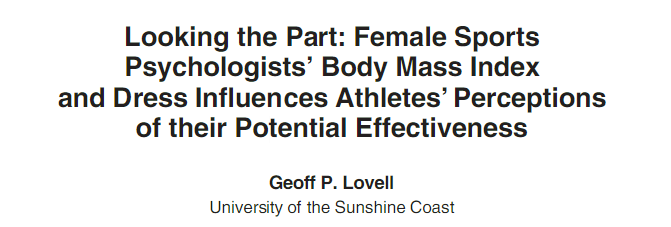 Dress Influences Athlete's Perception of their Potential Effectiveness