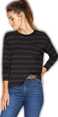 Daily Ritual Women's Jersey Relaxed Fit Long Sleeve Pocket Shirt