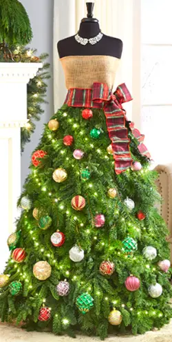 Decorated Dress Form Christmas Tree