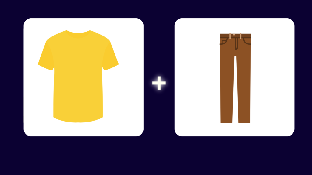 Brown pant with yellow shirt