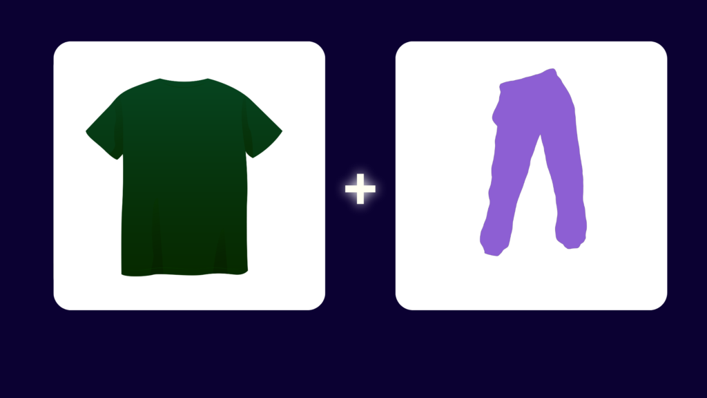 Purple pant with green shirt