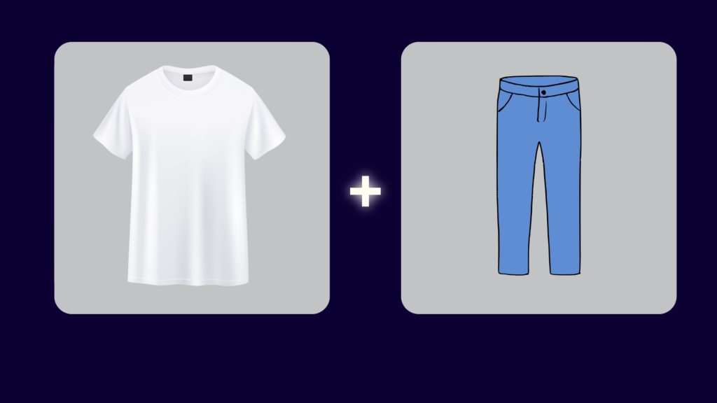 blue pant with white shirt