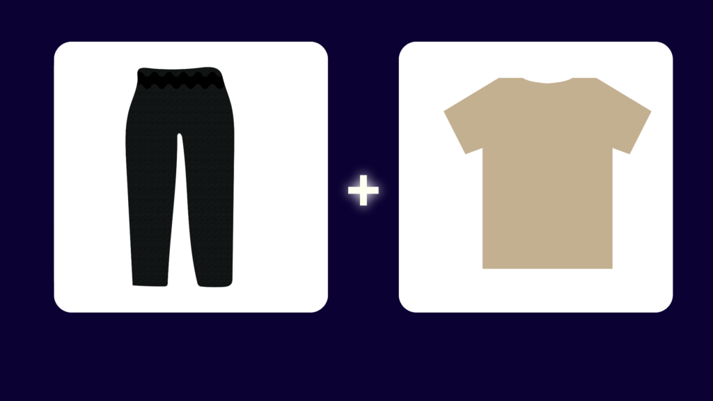 khaki shirt and black pants