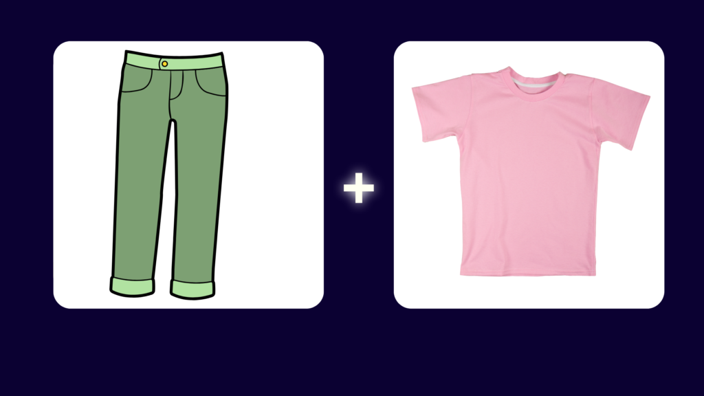 pink shirt green pants 1