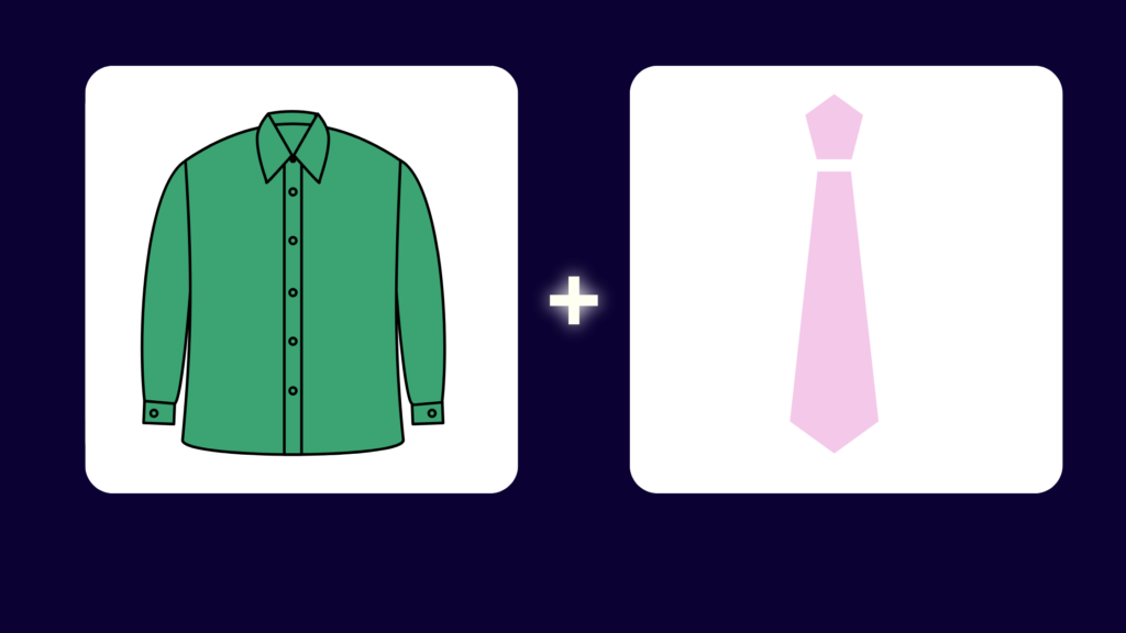 pink tie with green shirt