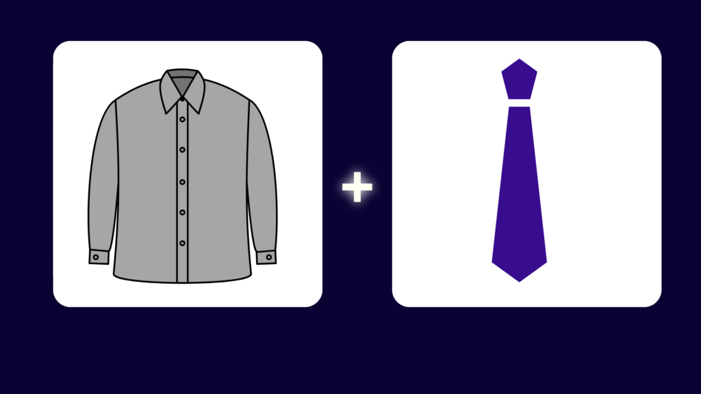 purple tie with grey shirt