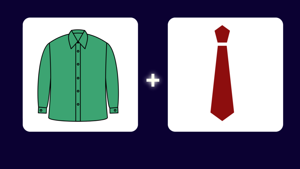 red tie with green shirt