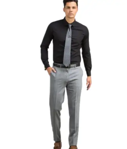 Black Shirt And Grey Pant Combination